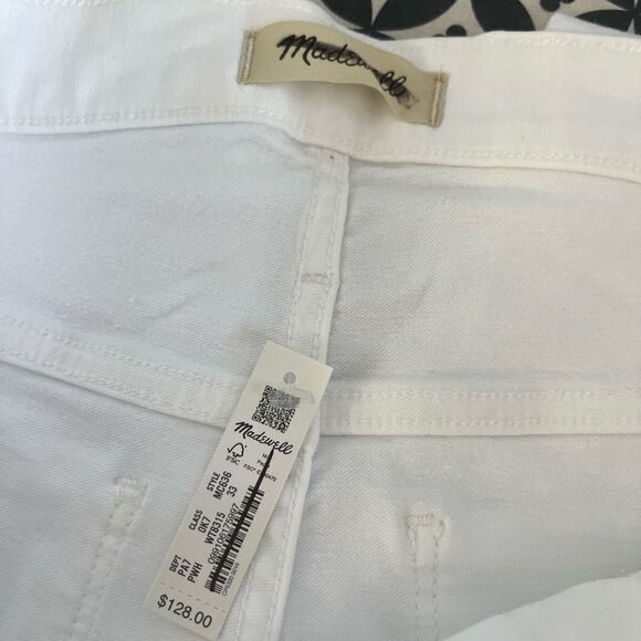 Madewell Stovepipe white Jeans  nwt size 33 - Picture 6 of 10